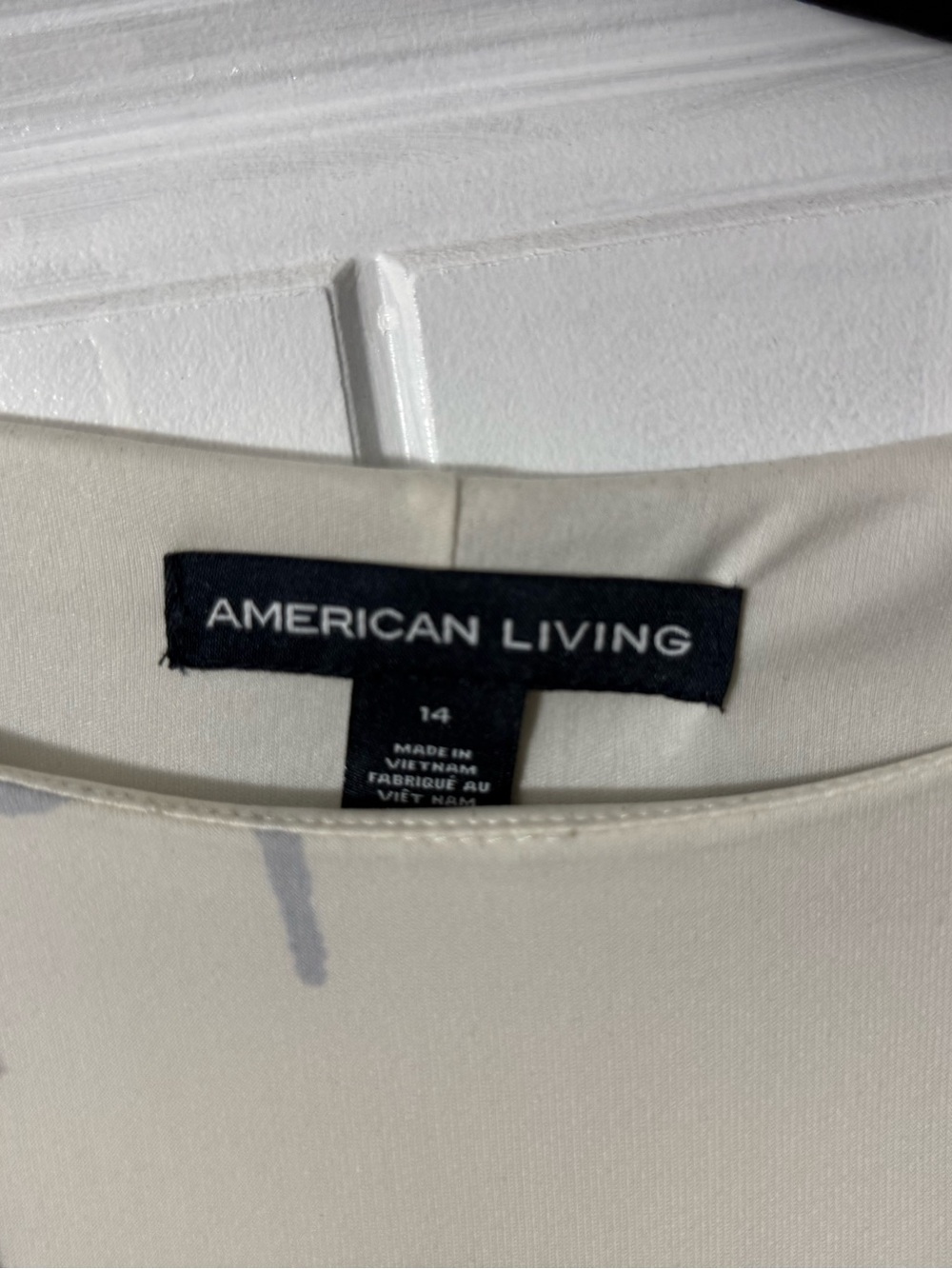 American Living Cream Midi Dress with Blue and Gray Floral Print - Picture 3 of 3